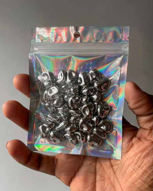 12. New metallic cab beads  - 25 grams