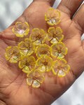 3.0 yellow flower beads - 25 grams