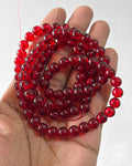 8mm transparent maroon Jelly beads - 1 line