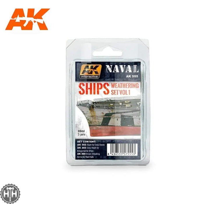 Ak-555 Ships Vol.1 Weathering Set AK Paint Sets AK Interactive