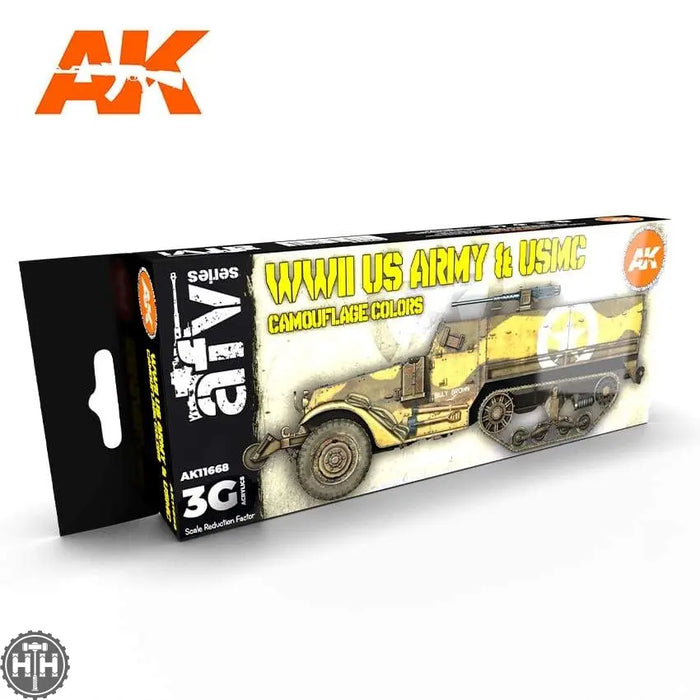 AK11668 US.ARMY & USMC CAMOUFLAGE COLORS 3G Acrylics 3rd Generation Sets AK Interactive