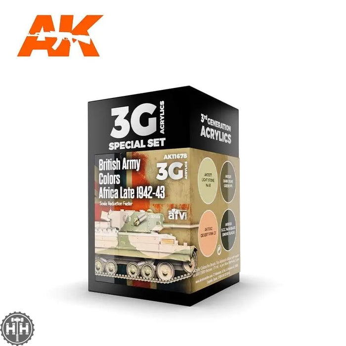 AK11678 BRITISH ARMY COLORS AFRICA, LATE 1942-43 Acrylics 3rd Generation Sets AK Interactive