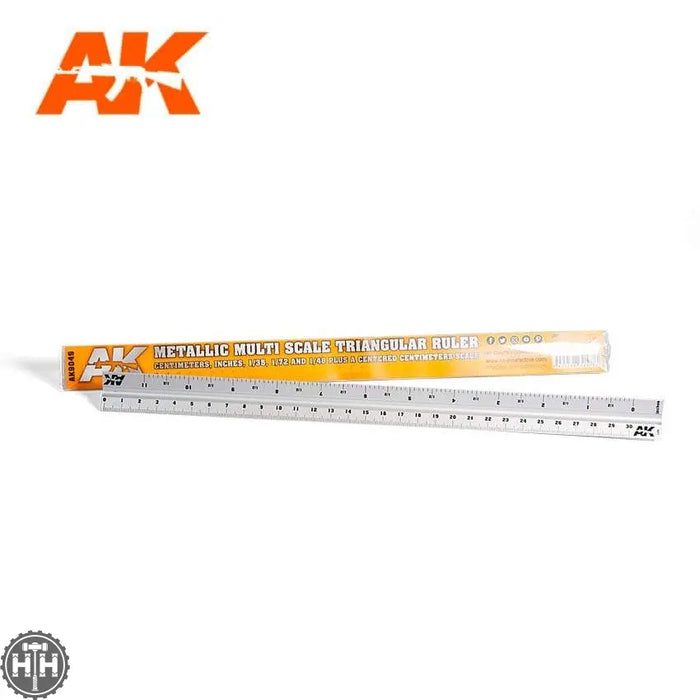 AK9049 METALLIC MULTI SCALE TRIANGULAR RULER Generic AK Interactive