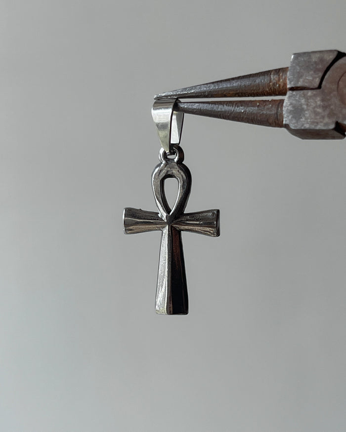 Ankh cross silver charm