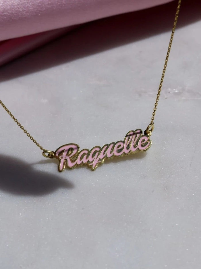 Barbara Font Enamel Name Necklace 925 Silver