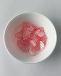 Big pink leaf beads - 25 grams