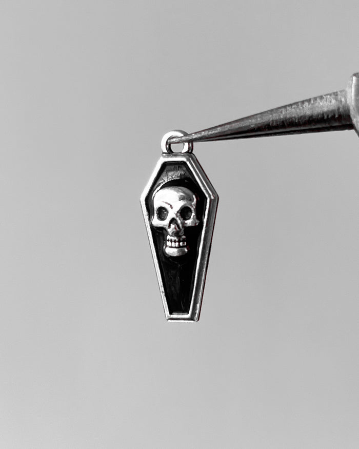 Black coffin skull Charm