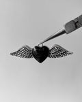 Black Heart wing charm