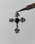 Black rose heart cross