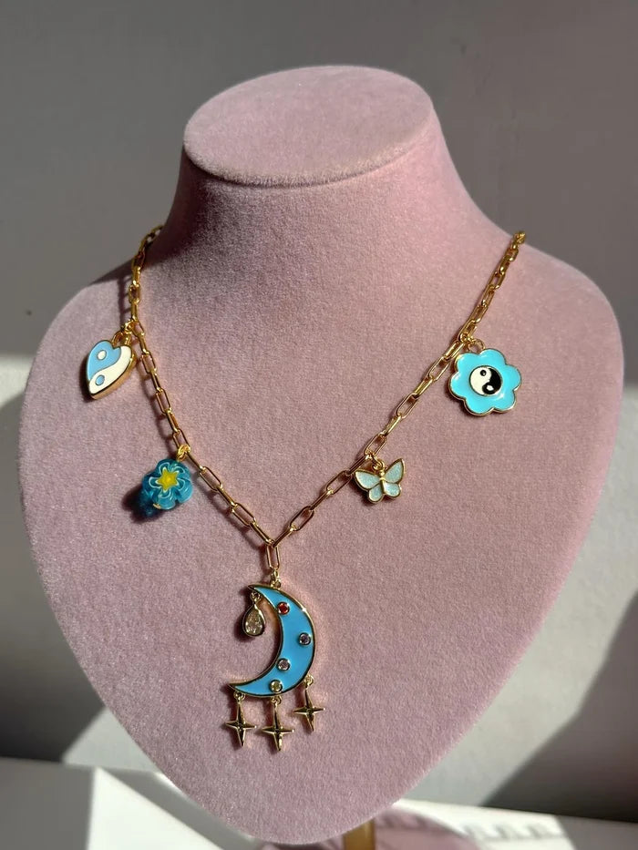 Blue Moon Charm Necklace