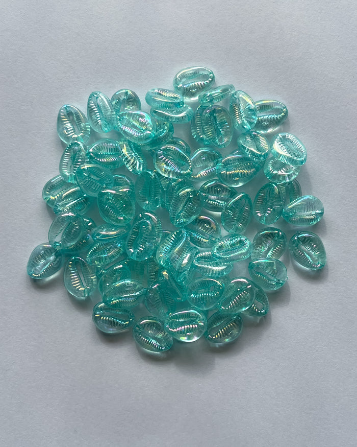 Blue shell beads - 25 grams