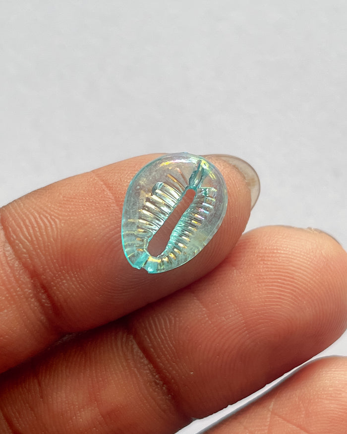 Blue shell beads - 25 grams