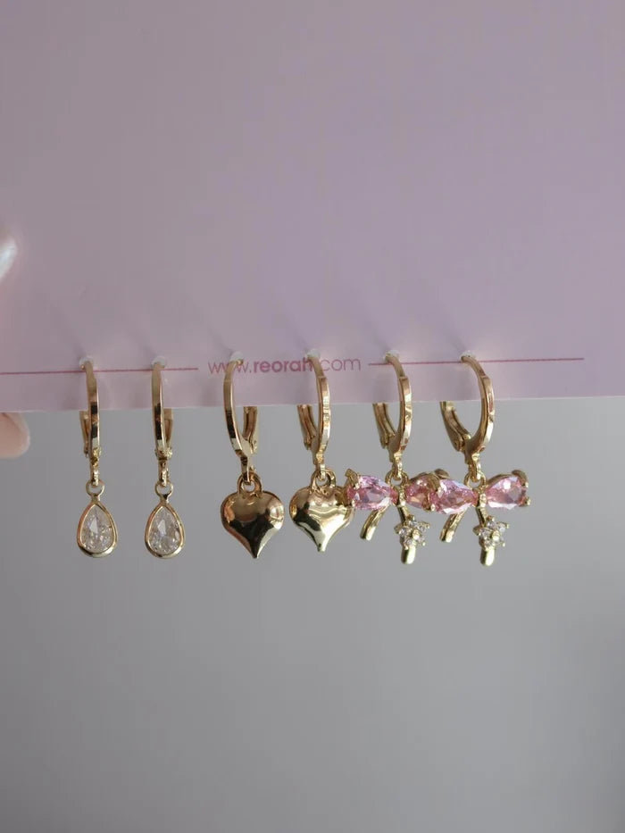Bow Shine Earring Set