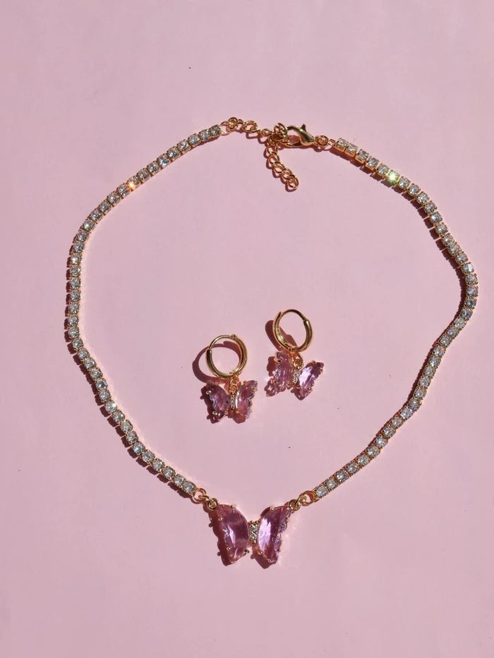 Butterfly Waterway Necklace Earring Set