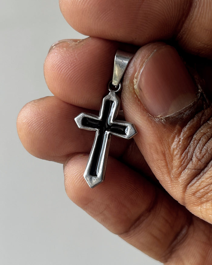 Chintu cross silver charm