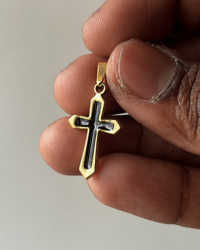 Chintu gold cross charm