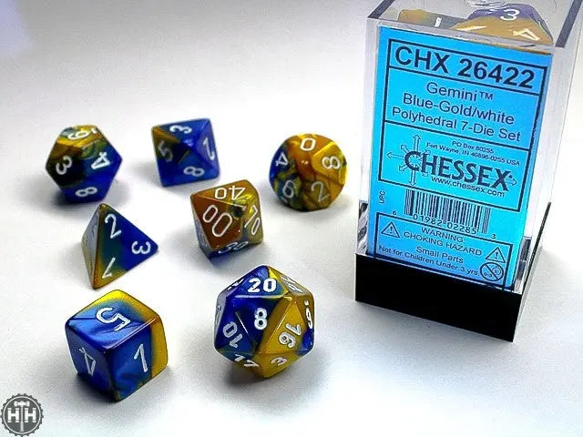 Gemini Polyhedral Blue-Gold/white 7-Die Set 7-Die Set Chessex