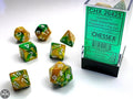 Gemini Polyhedral Gold-Green/white 7-Die Set 7-Die Set Chessex