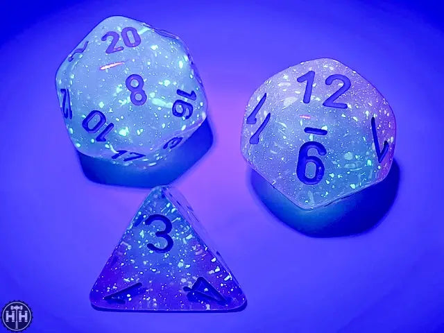 Gemini Polyhedral Gel Green-Pink/blue Luminary 7-Die Set 7-Die Set Chessex