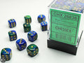 Gemini 12mm d6 Blue-Green/gold Dice Block (36 dice) 12mm Dice Chessex