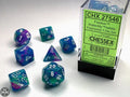 Chessex Festive Polyhedral Waterlily/white 7-Die Set Festive Chessex