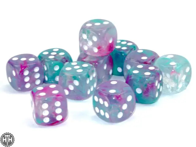 Chessex Nebula 16mm d6 Wisteria/white Dice Block¬ô (12 dice) Nebula Chessex