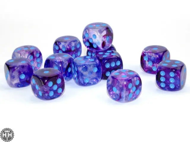 Chessex Nebula 16mm d6 Nocturnal/blue Dice Block (12 dice) Nebula Chessex