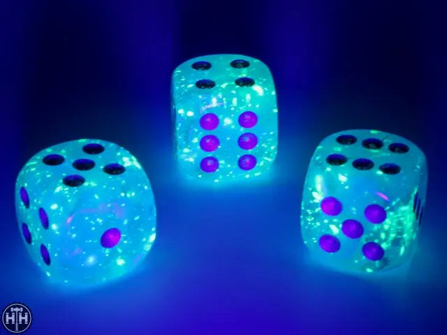 Chessex Luminary 16mm d6 Sky/silver Dice Block (12 dice) Luminary Chessex