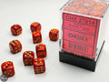 Chessex Scarab 12mm d6 Scarlet/gold Dice Block (36 dice) Scarab Chessex