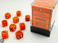Vortex 12mm d6 Orange/black Dice Block (36 dice) 12mm Dice Chessex