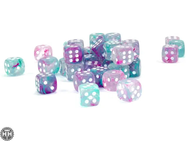 Chessex Nebula 12mm d6 Wisteria/white Dice Block (36 dice) Nebula Chessex
