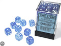 Chessex Borealis 12mm d6 Sky Blue/white Luminary Dice Block (36 dice) Borealis Chessex