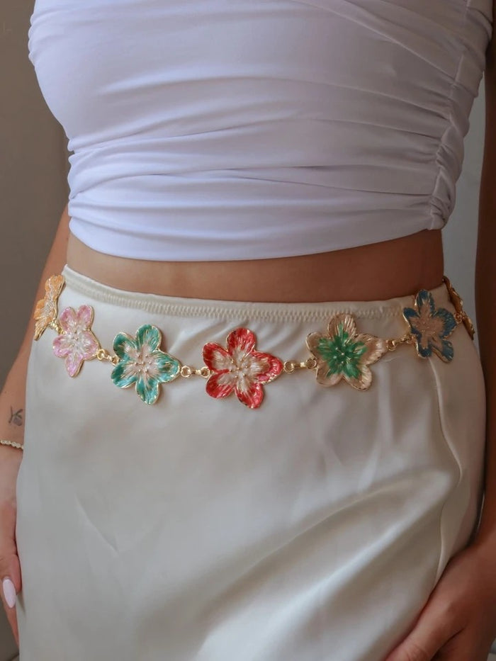 Colorful Lotus Flower Belt