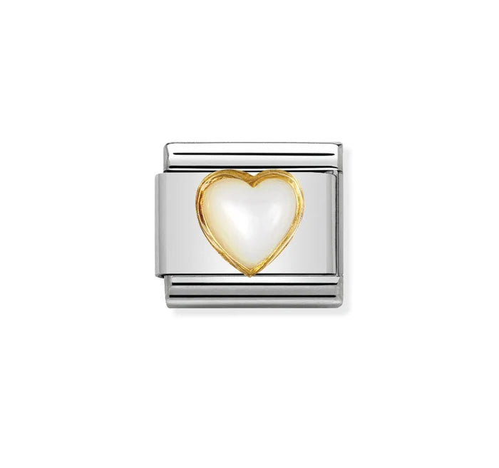 COMPOSABLE CLASSIC LINK HEART WHITE MOTHER OF PEARL