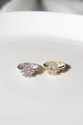 Daisy Zirconia Ring Sterling Silver 925 Gold Plated Silver Plated Stone Flower