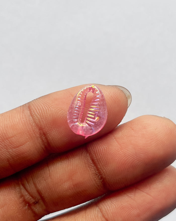 Dark pink shell beads - 25 grams