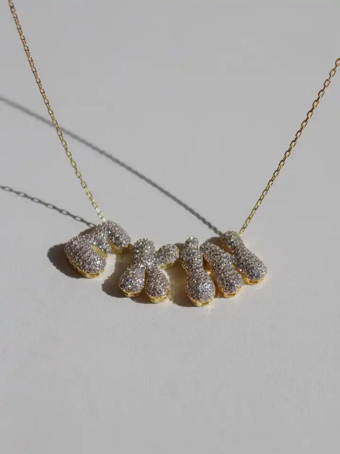 Dazzle Spark Personalized Name 925 Silver Necklace