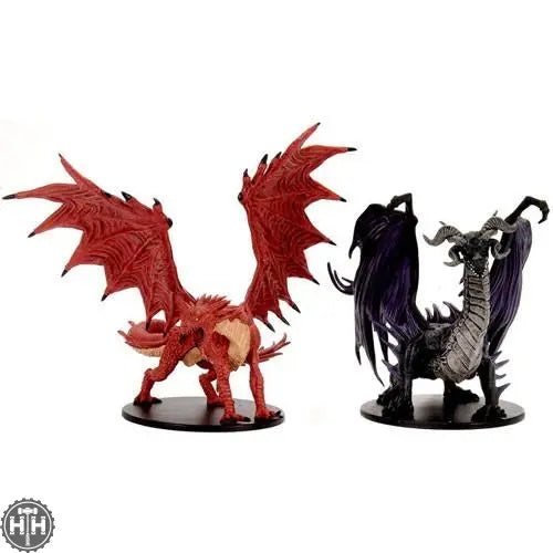 Adult Red & Black Dragons D&D RPG Miniatures WizKids
