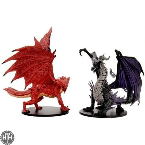 Adult Red & Black Dragons D&D RPG Miniatures WizKids
