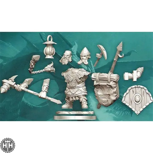 D&D Frameworks: Dwarf Fighter Male D&D RPG Miniatures Wizkids