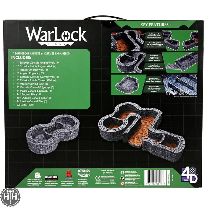 WarLock Tiles: Expansion Pack - 1 in. Dungeon Angles & Curves D&D RPG Miniatures Wizkids