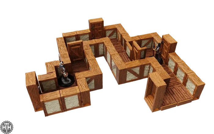 WarLock Tiles: Expansion Pack - 1 in. Town & Village Straight Walls D&D RPG Miniatures Wizkids