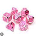 Die Hard Dice 7 Piece RPG Set - Mythica Platinum Pink Sapphire 7 Piece RPG Dice Set Die Hard Dice