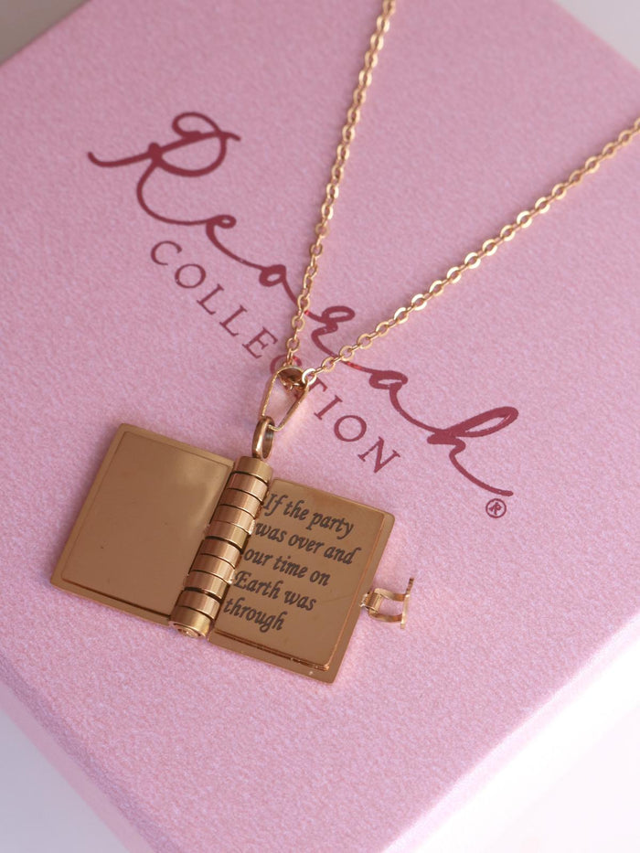 Die With a Smile Book Steel Necklace