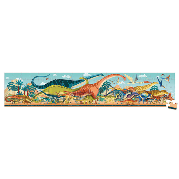 Complete 1m length dinosour floor puzzle on a white background