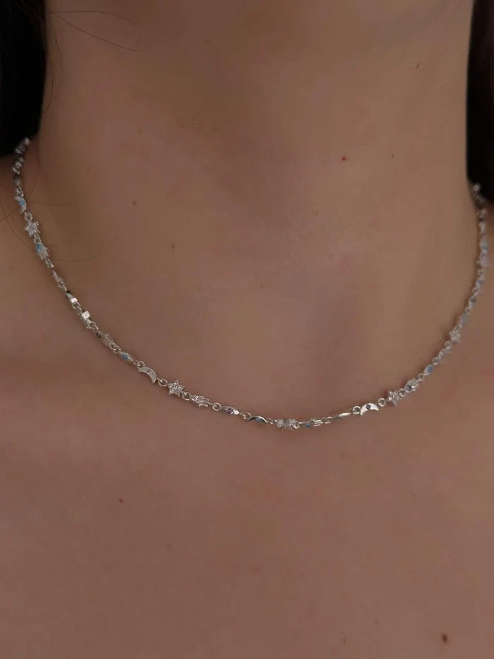 Fatima's Starry Hand 925 Silver Necklace, 925 Sterling Silver