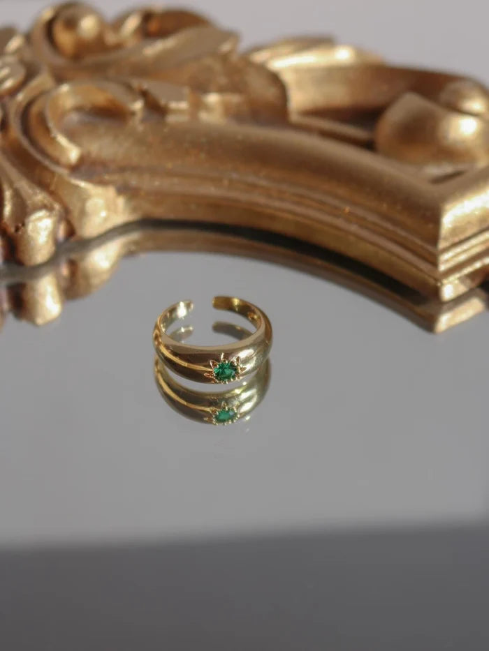 Flower Greenstone Glow Ring