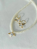 Glass Pearl Angel Heart Necklace