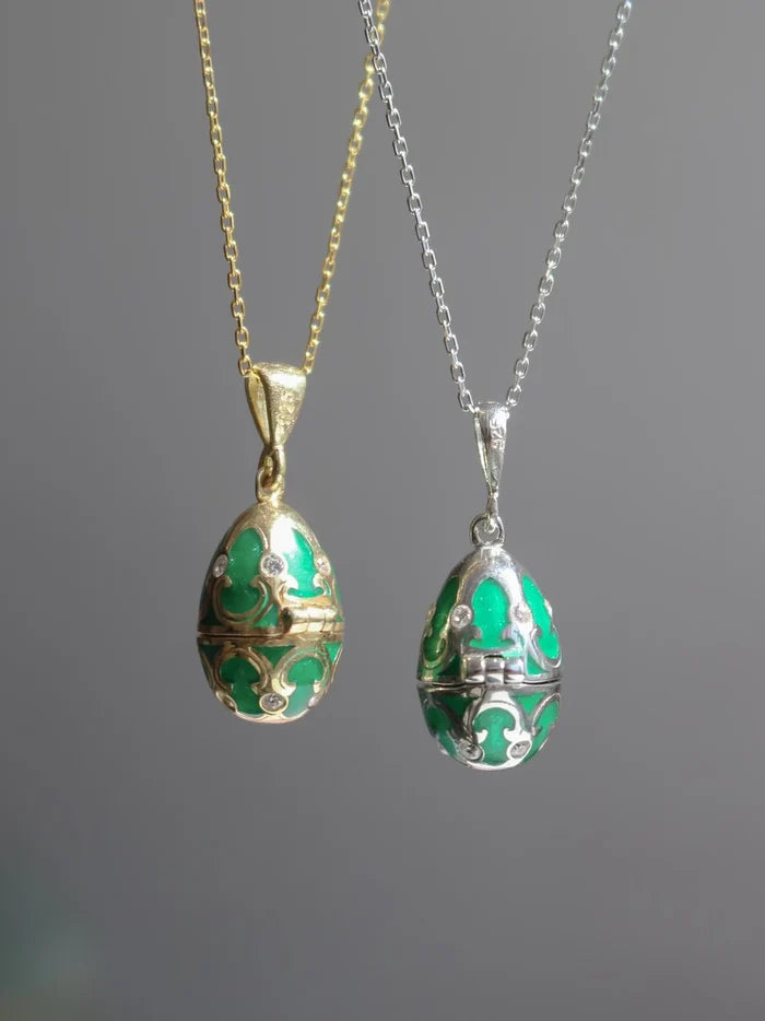 Green Chick Easter Necklace 925 Sterling Silver