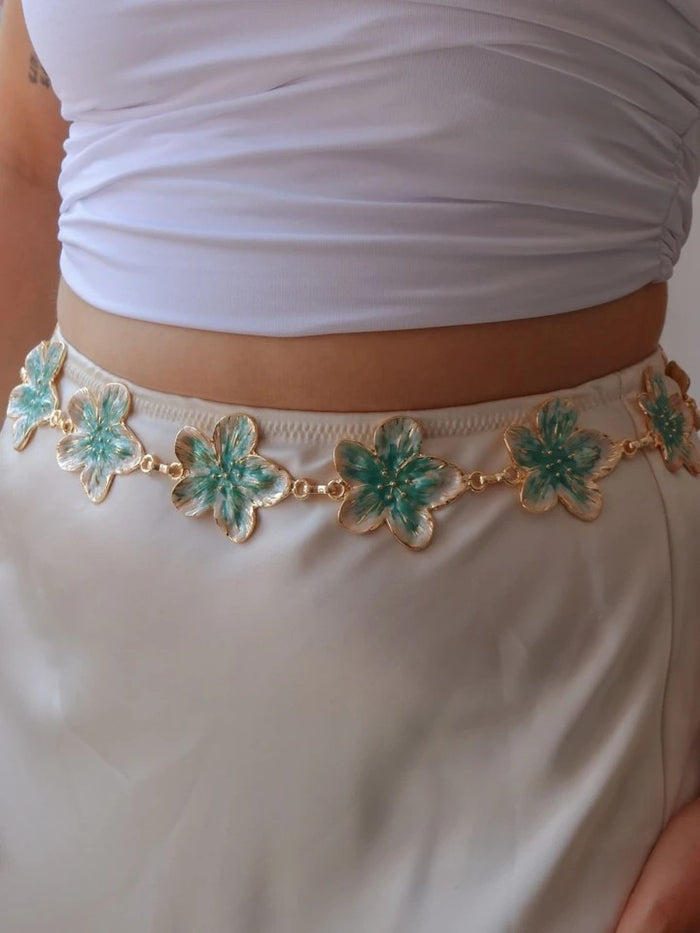 Green Lotus Flower Belt